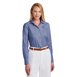 [101100972] TeamWorld Brooks Brothers Women's Wrinkle-Free Stretch Pinpoint Shirt (XS, Cobalt Blue, Full Color)
