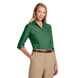 [101101324] TeamWorld Brooks Brothers Women’s Wrinkle-Free Stretch Nailhead Shirt (XS, Club Green, Full Color)