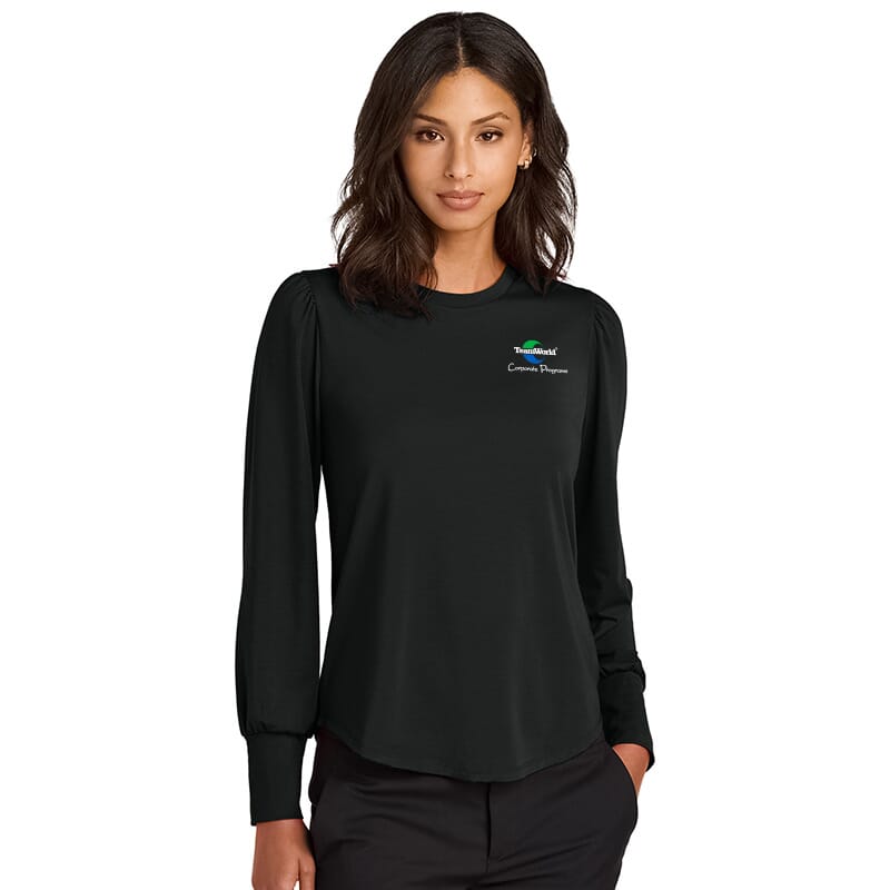 TeamWorld Mercer+Mettle Women’s Stretch Jersey Long Sleeve Blouson Top